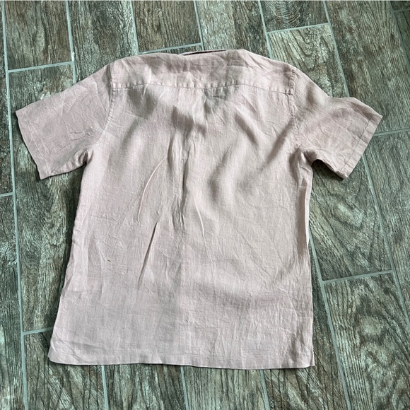 NWT! Theory Irving Short Sleeve 100% Linen Shirt, Men’s Size M. Blush Color - Picture 4 of 8